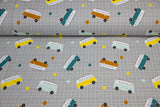 Restmenge 75 cm French Terry angeraut mit Bussen, grau