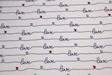 French Terry "Love", Fräulein von Julie, weiß, 0,5 m