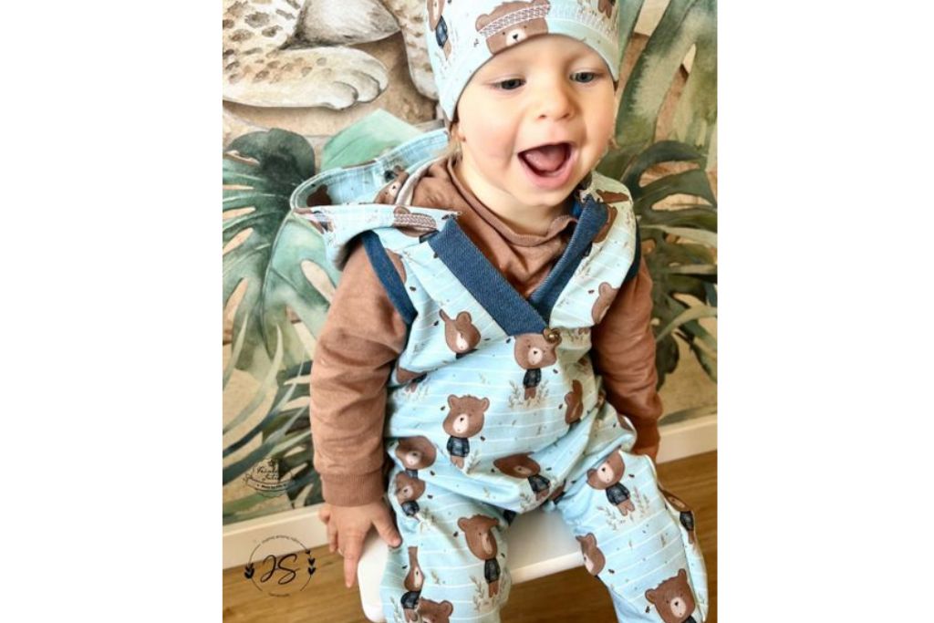 French Terry mit Bären, Fräulein von Julie, hellmint, 0,5 m