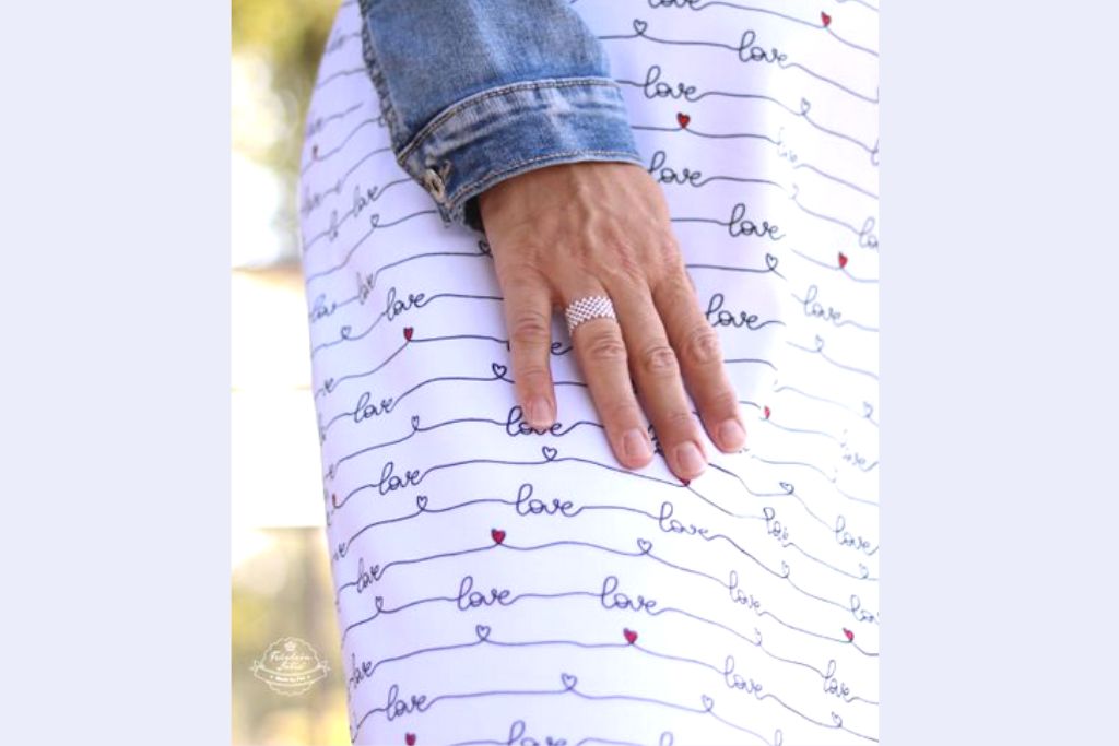 French Terry "Love", Fräulein von Julie, weiß, 0,5 m