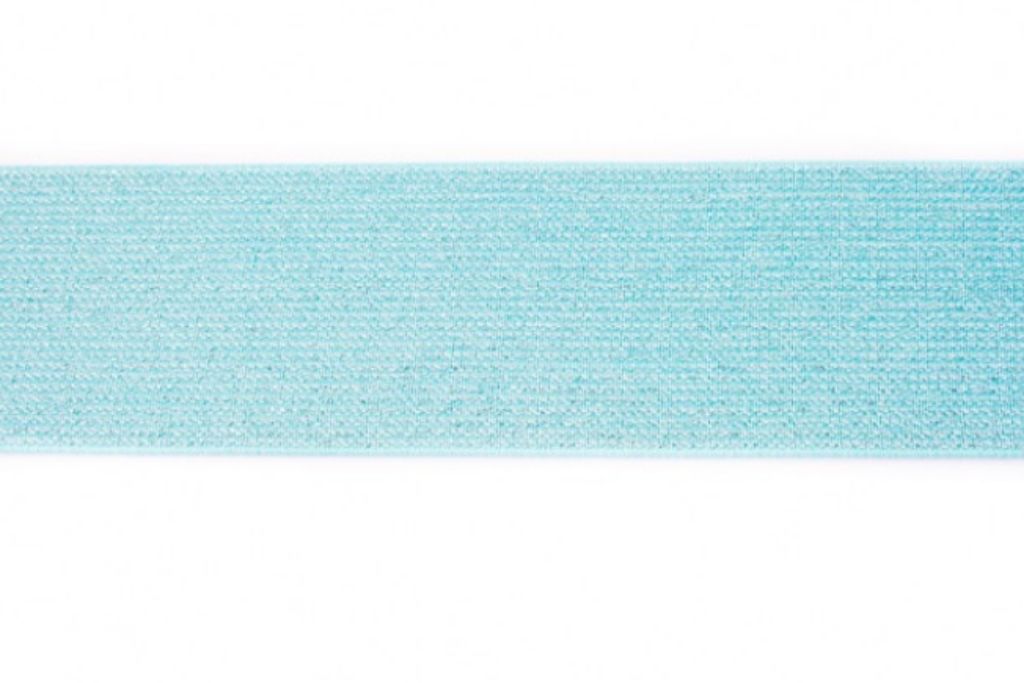 Glitzer Gummiband, elastisch, 5 cm, mint, 0,5 m