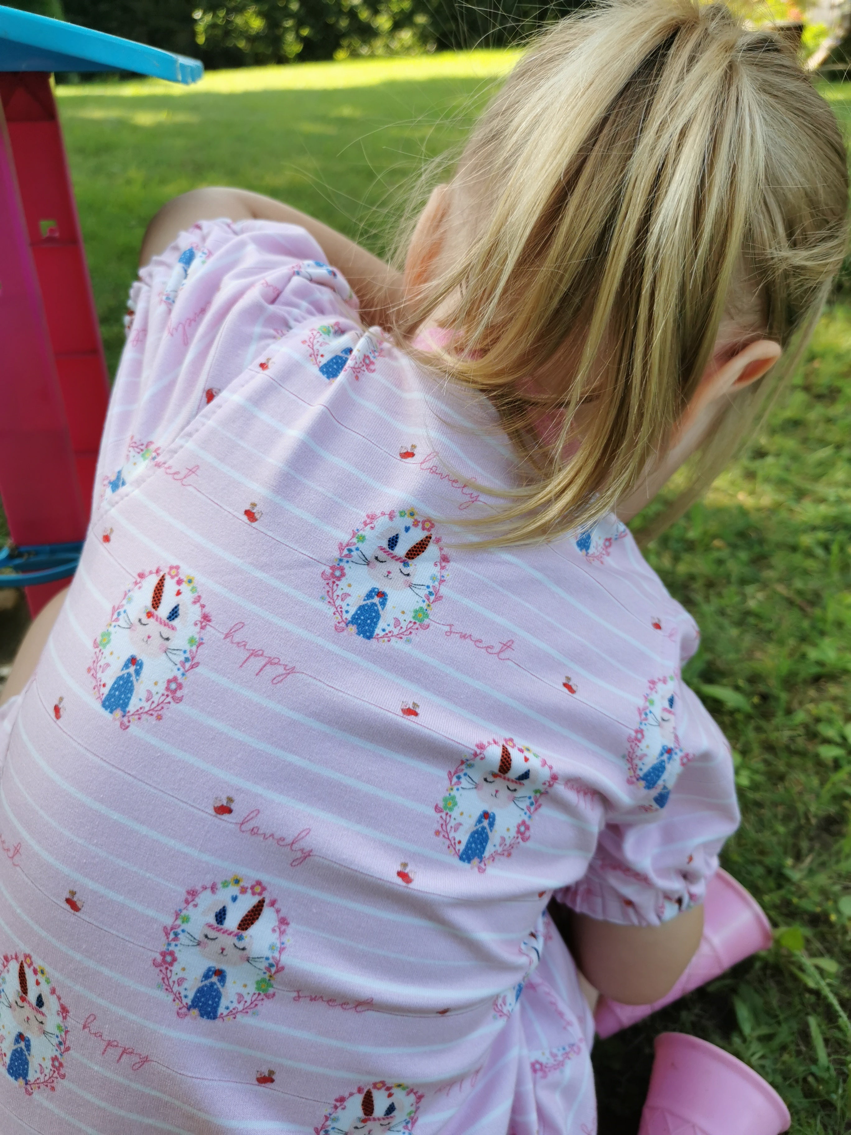 Jersey mit Hasen, rosa, 0,5 m