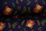 French Terry mit Bären, dunkelblau, 0,5 m