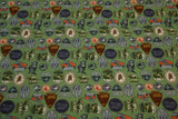 Baumwollwebware, Jurassic Park, grün, 0,5 m