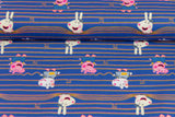 Peppa Wutz Stoff blau