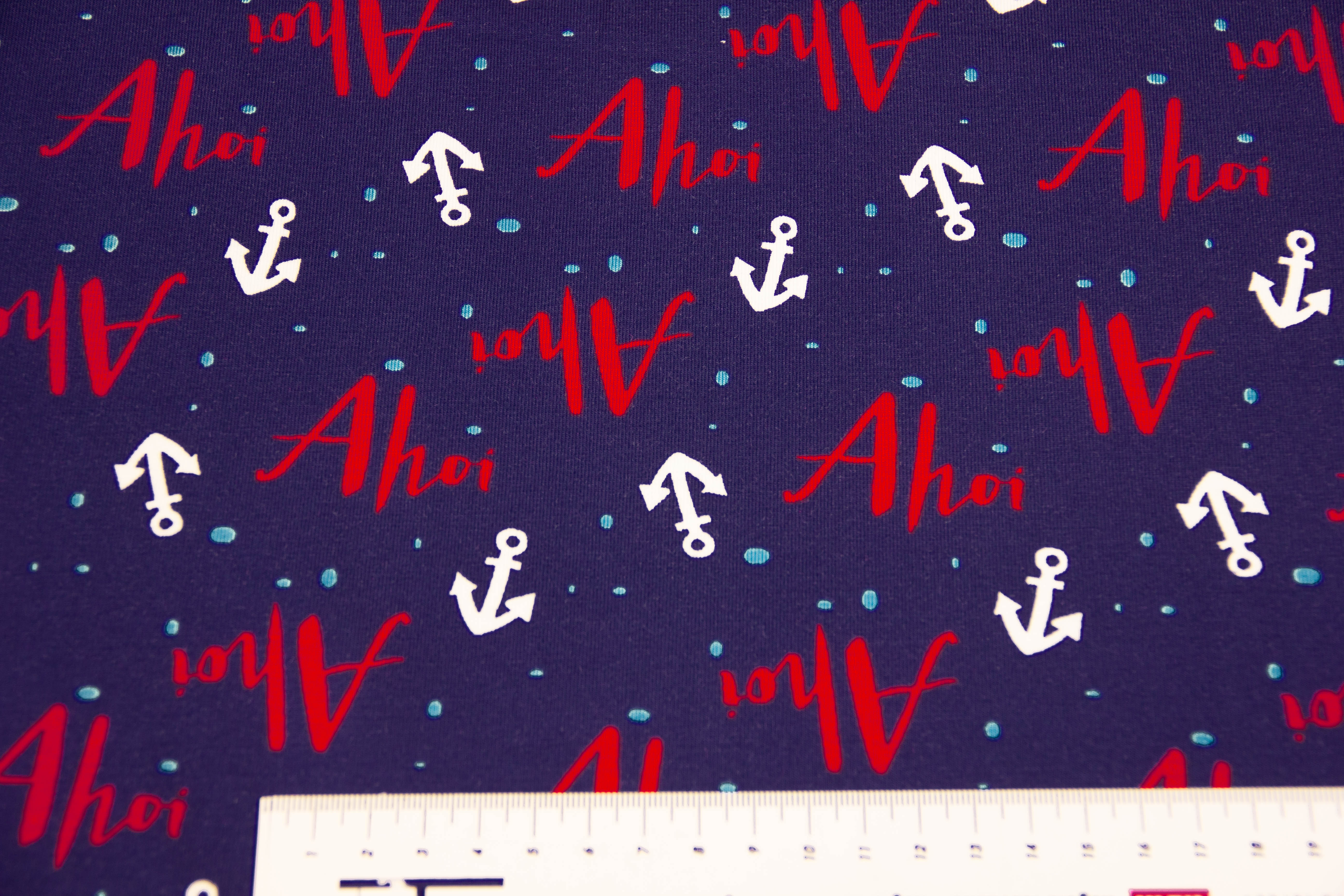 Jersey maritim mit Ankern, dunkelblau, 0,5 m