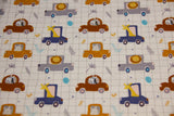 Restmenge 1 Meter Jersey mit Autos, FrÀulein von Julie, beige