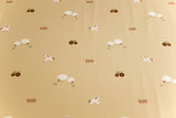 Restmenge 95 cm Jersey Bauernhof, beige, braun