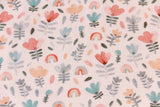 Jersey mit Blumen, ecru, 0,5 m