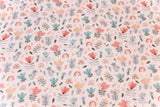Jersey mit Blumen, ecru, 0,5 m