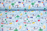 Jersey mit Eisenbahn, hellblau, 0,5 m