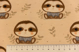 Jersey mit Faultieren, Fräulein von Julie, beige, 0,5 m
