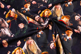 Restmenge 90 cm Jersey Digital "Harry Potter", schwarz