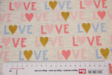 Stoffpaket Jersey "Love", beige meliert, rosa