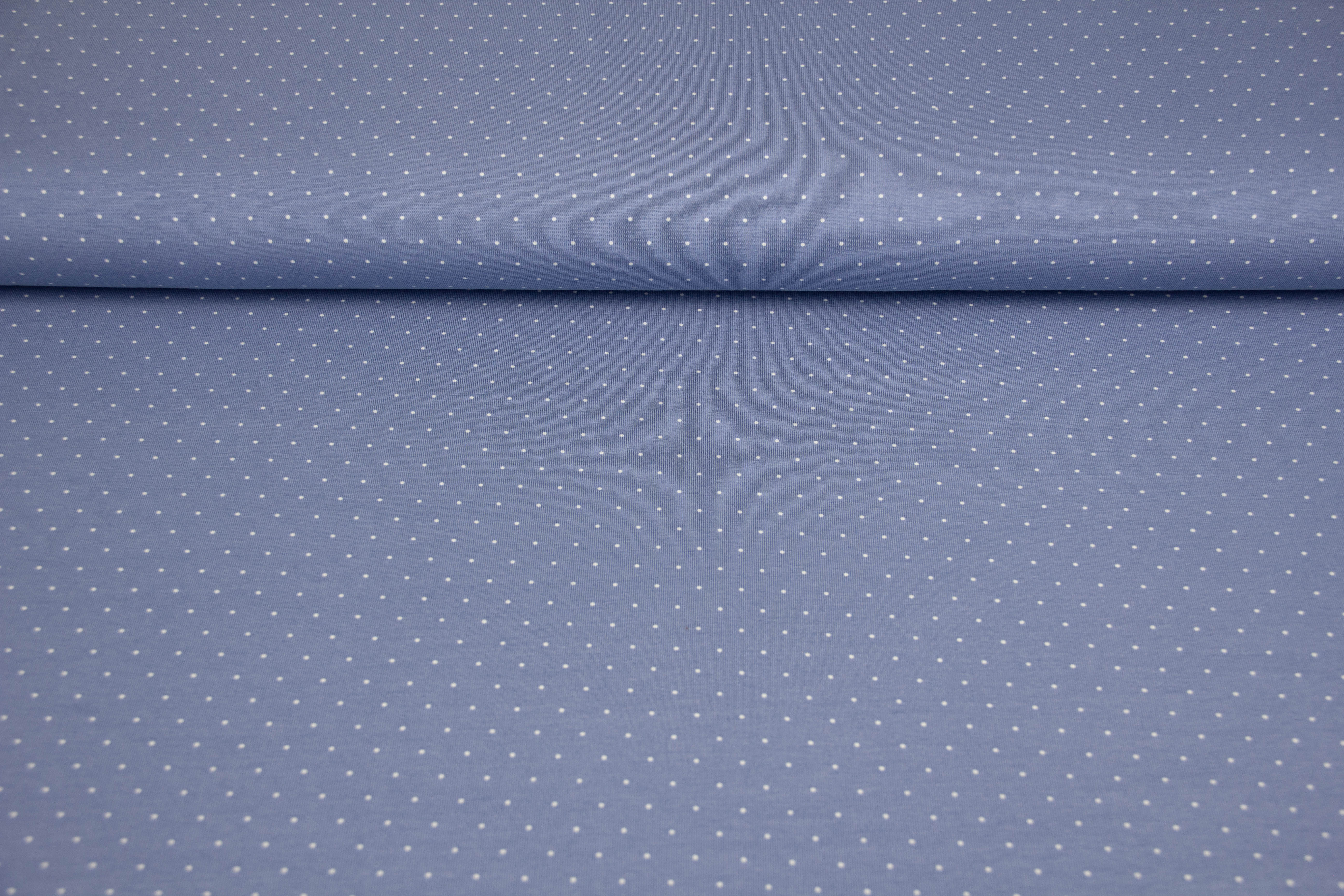 Jersey mit Punkten, rauchblau, 0,5 m