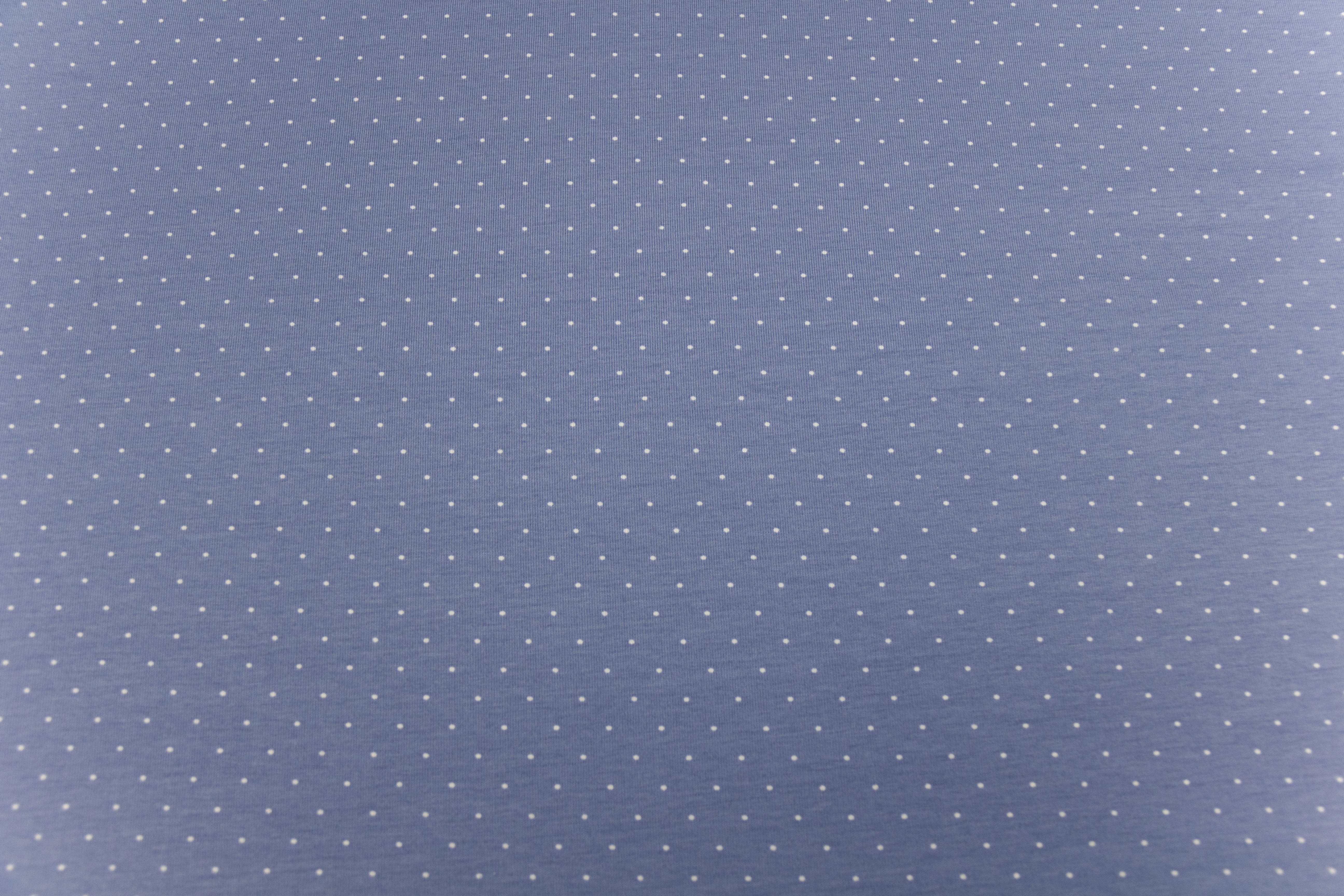 Jersey mit Punkten, rauchblau, 0,5 m