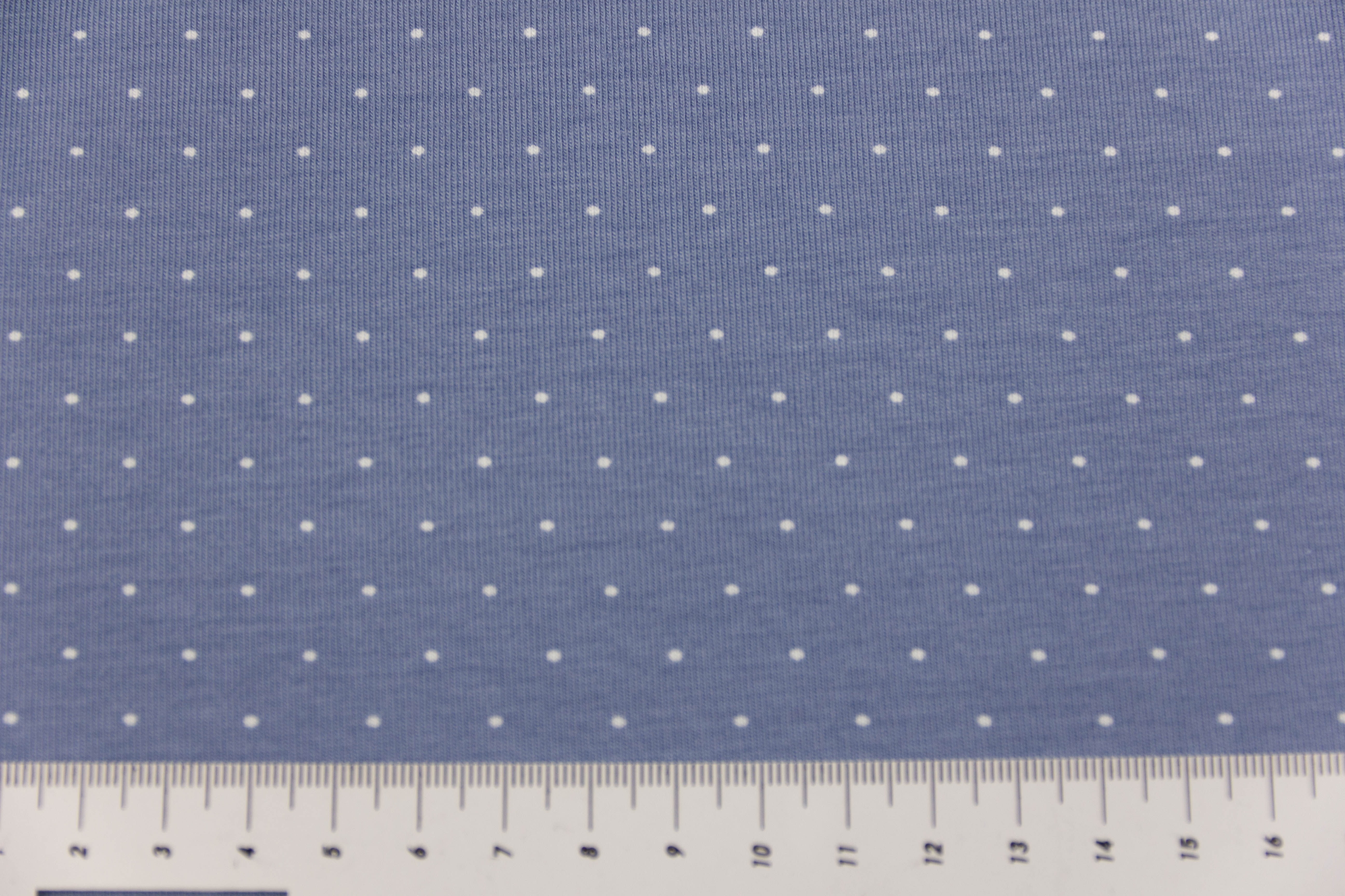 Jersey mit Punkten, rauchblau, 0,5 m