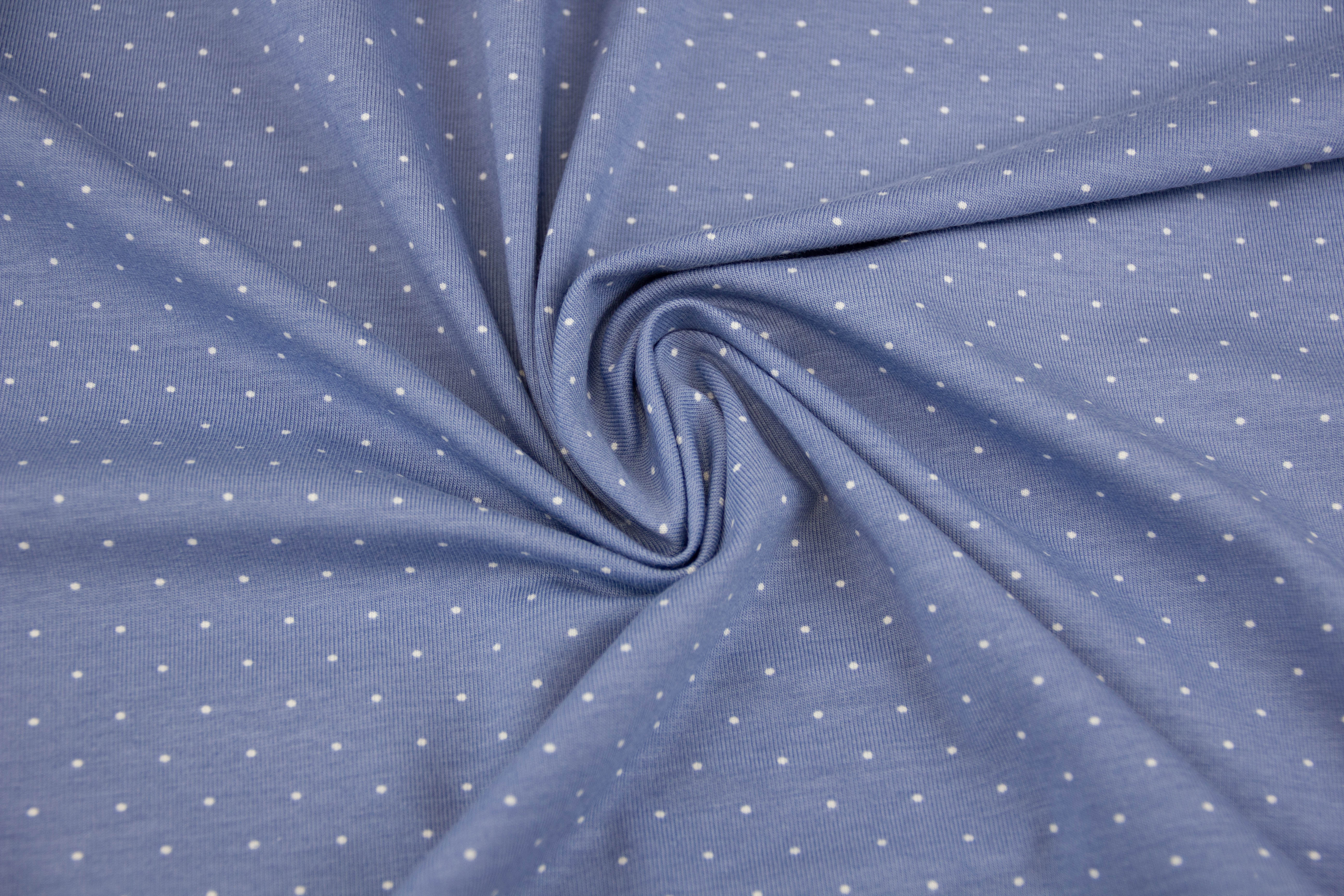 Jersey mit Punkten, rauchblau, 0,5 m