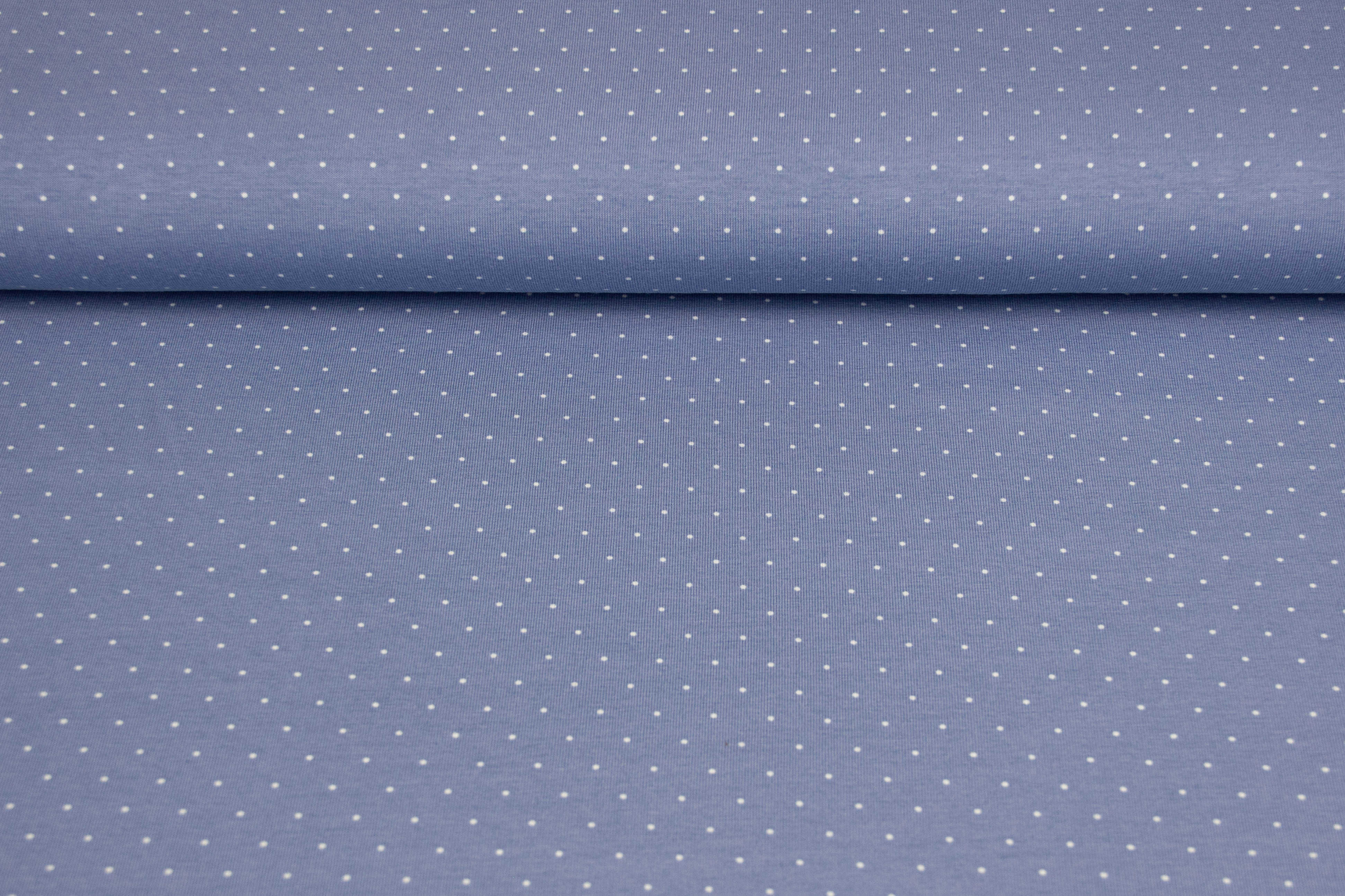 Jersey mit Punkten, rauchblau, 0,5 m