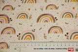 Stoffpaket Jersey + Bündchen mit Regenbogen, Fräulein von Julie, beige, senfgelb