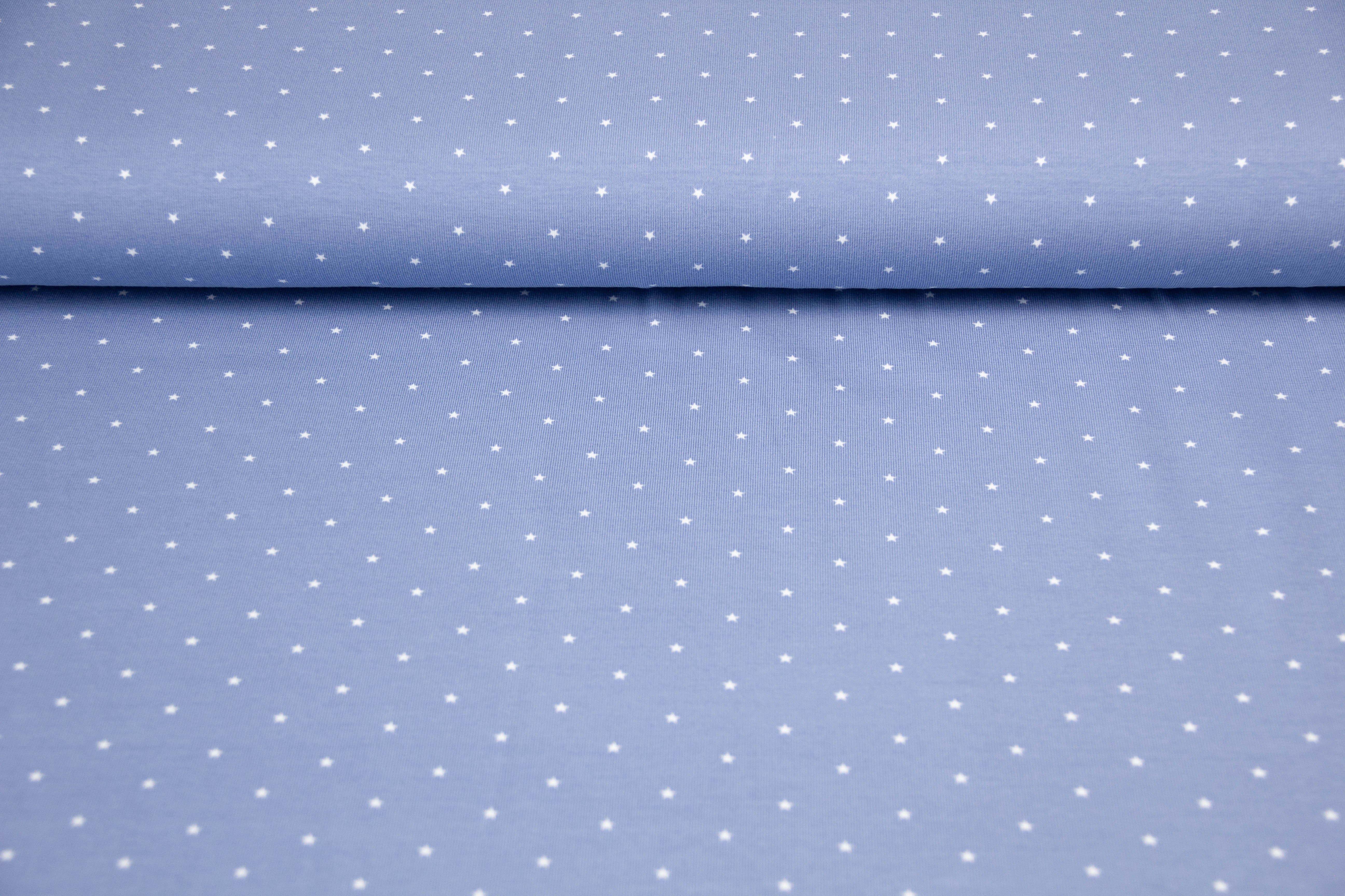 Jersey mit Sternen, basic, rauchblau, 0,5 m