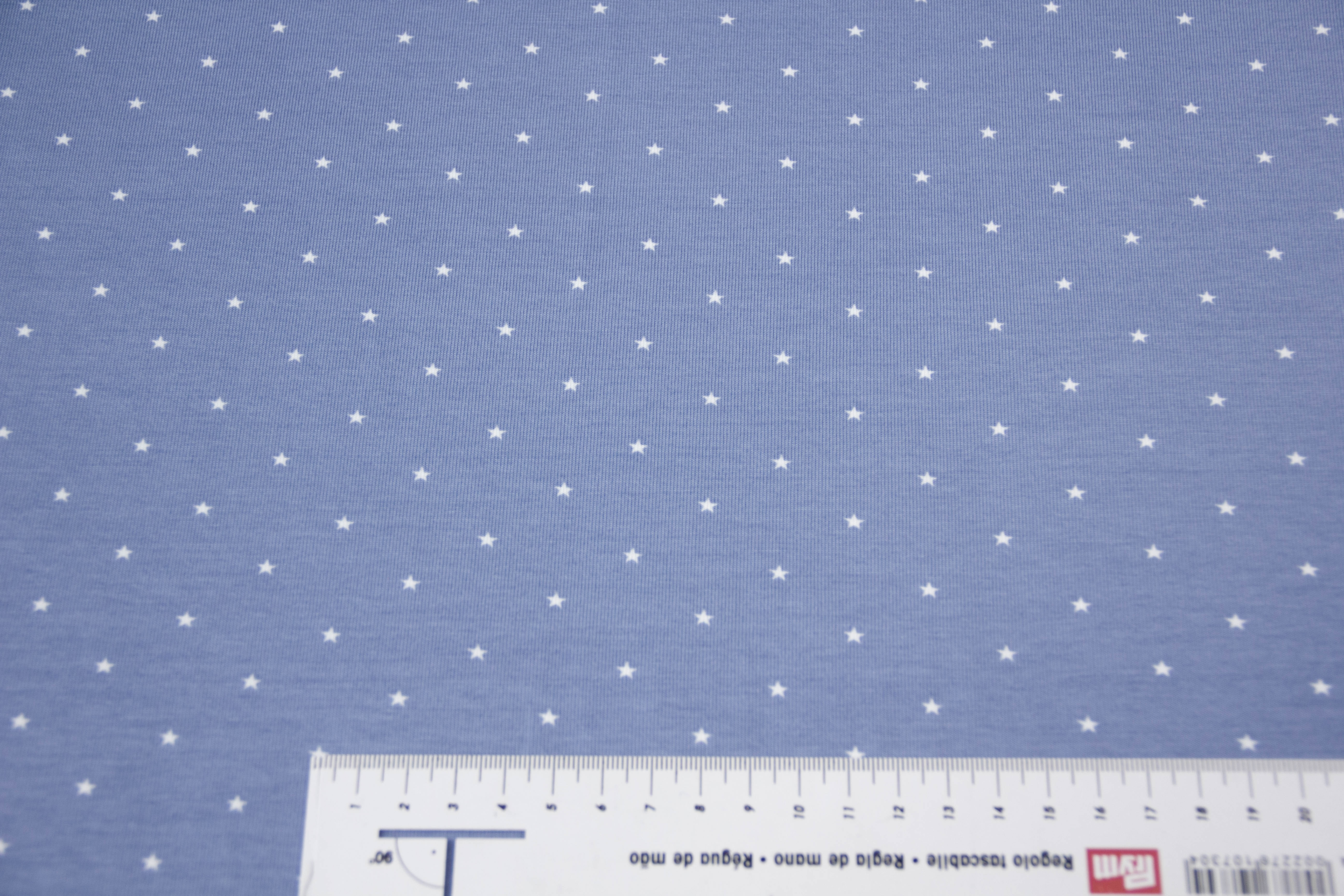 Jersey mit Sternen, basic, rauchblau, 0,5 m