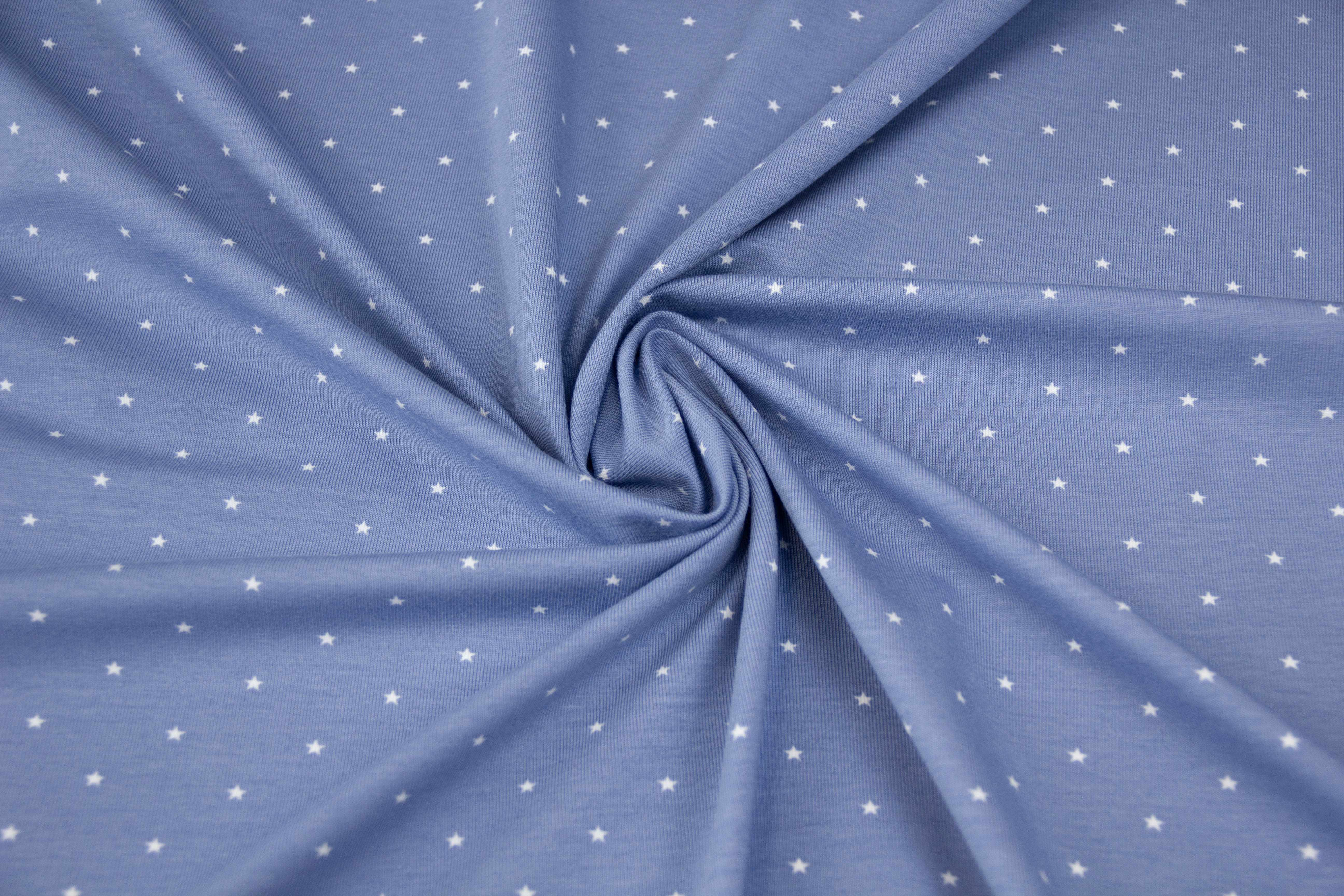 Jersey mit Sternen, basic, rauchblau, 0,5 m