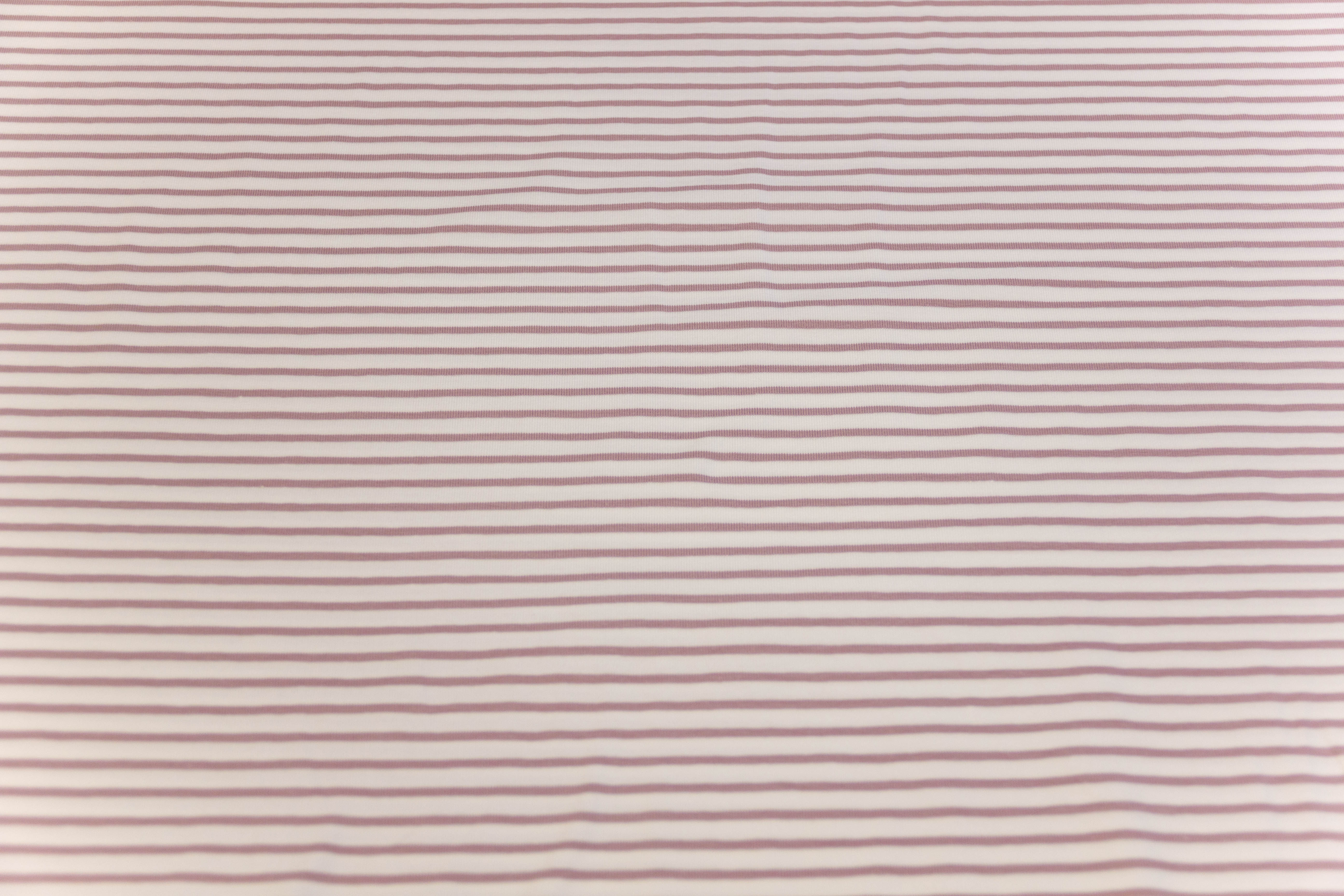 Jersey mit Streifen, weiß, malve, 0,5 m