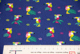 Stoffpaket Jersey mit Tukanen, blau, rosa