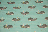 Jersey mit süßen Walen und Möwen, mint, 0,5 m