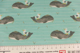 Jersey mit süßen Walen und Möwen, mint, 0,5 m