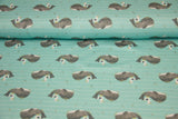 Jersey mit süßen Walen und Möwen, mint, 0,5 m