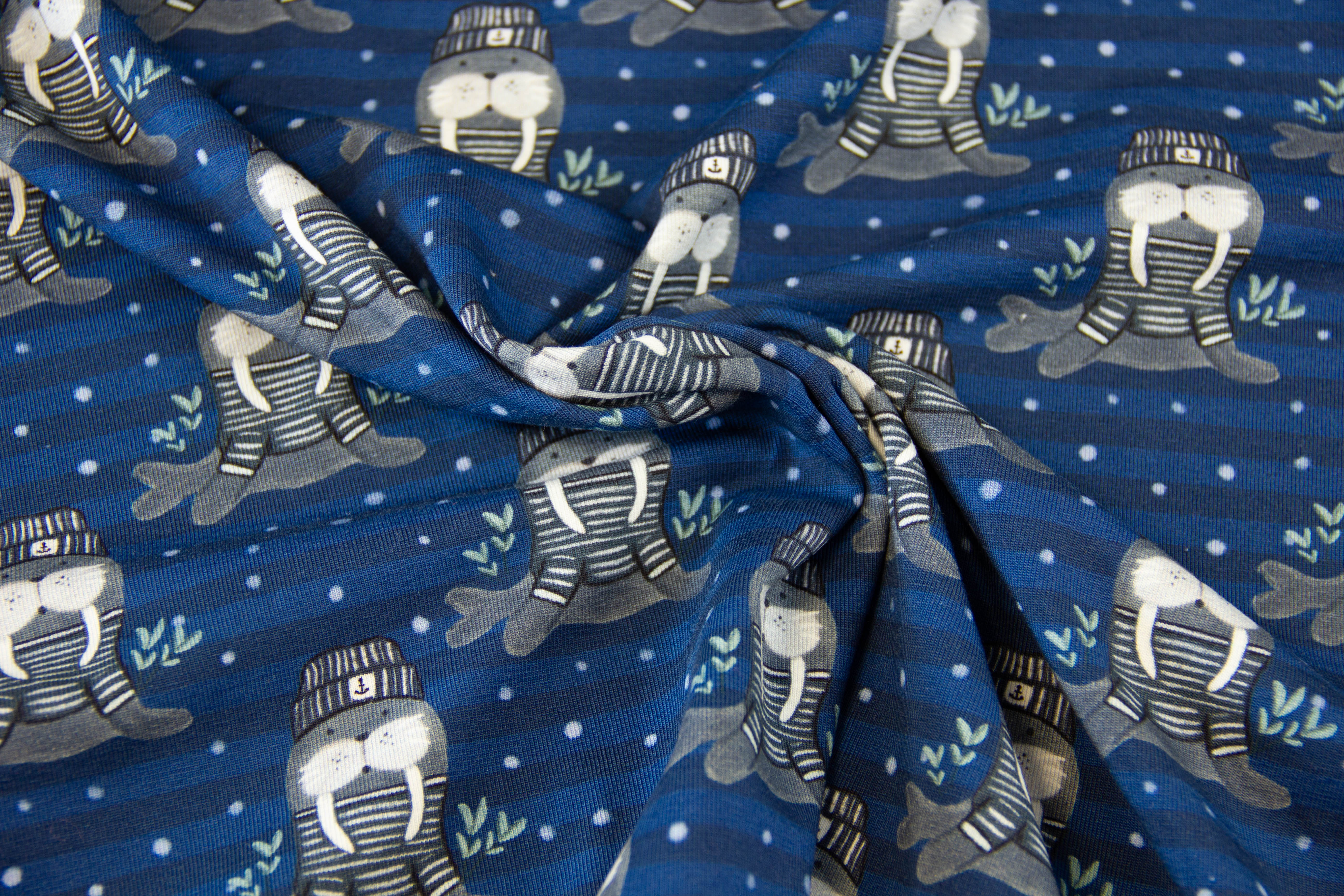 Jersey "Walross", Fräulein von Julie, blau, 0,5 m