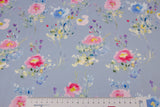 Jersey Aquarell mit Blumen, blau, 0,5 m