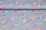 Jersey Aquarell mit Blumen, blau, 0,5 m