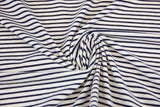 Jersey mit Streifen, weiß, marine, 0,5 m