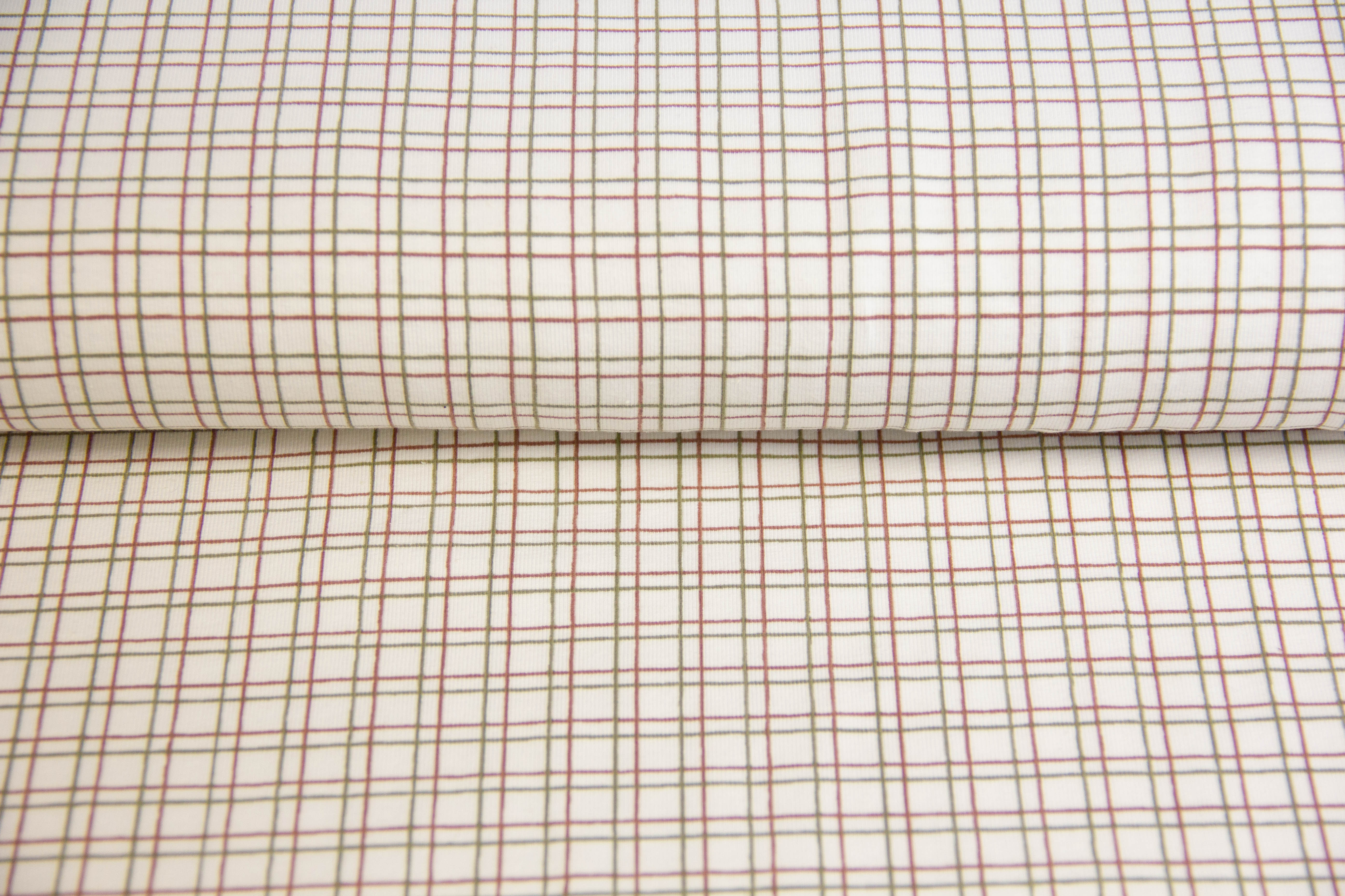 Jersey kariert, rost, grün, 0,5 m