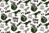 Stoff mit Dinosauriern weiß