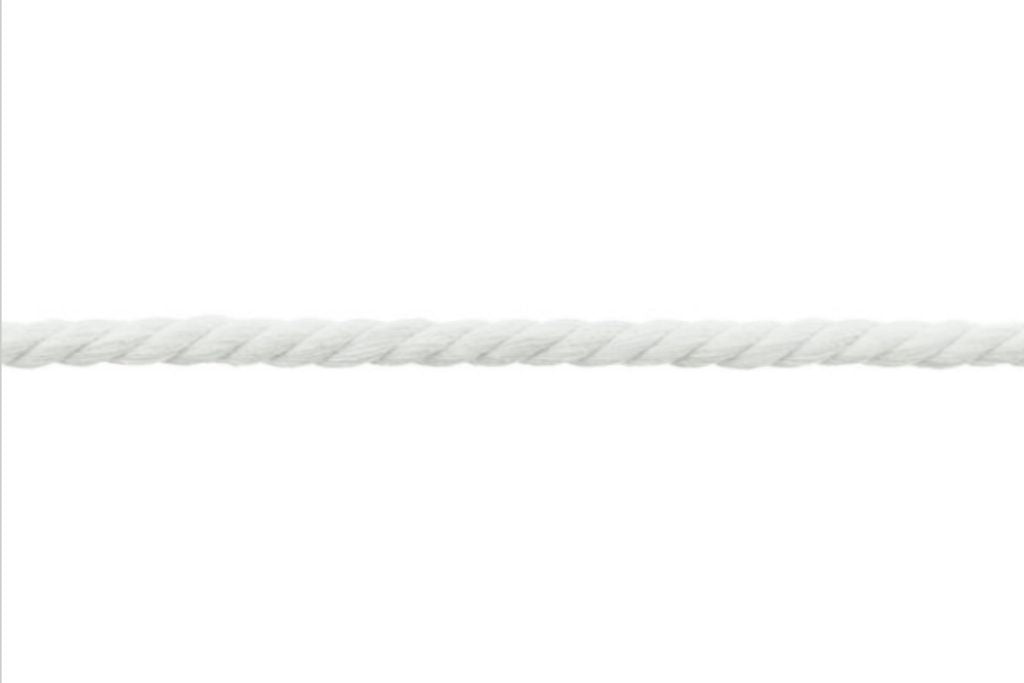 Baumwollkordel, 8 mm, weiß, 0,5 m