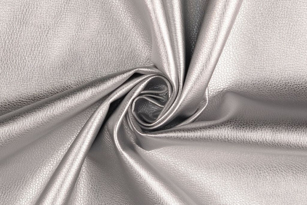 Kunstleder, Lederimitat, metallic, silber, 0,5 m