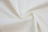 0,5 m Musselin, Double Gauze, ecru, mit goldenen Streifen