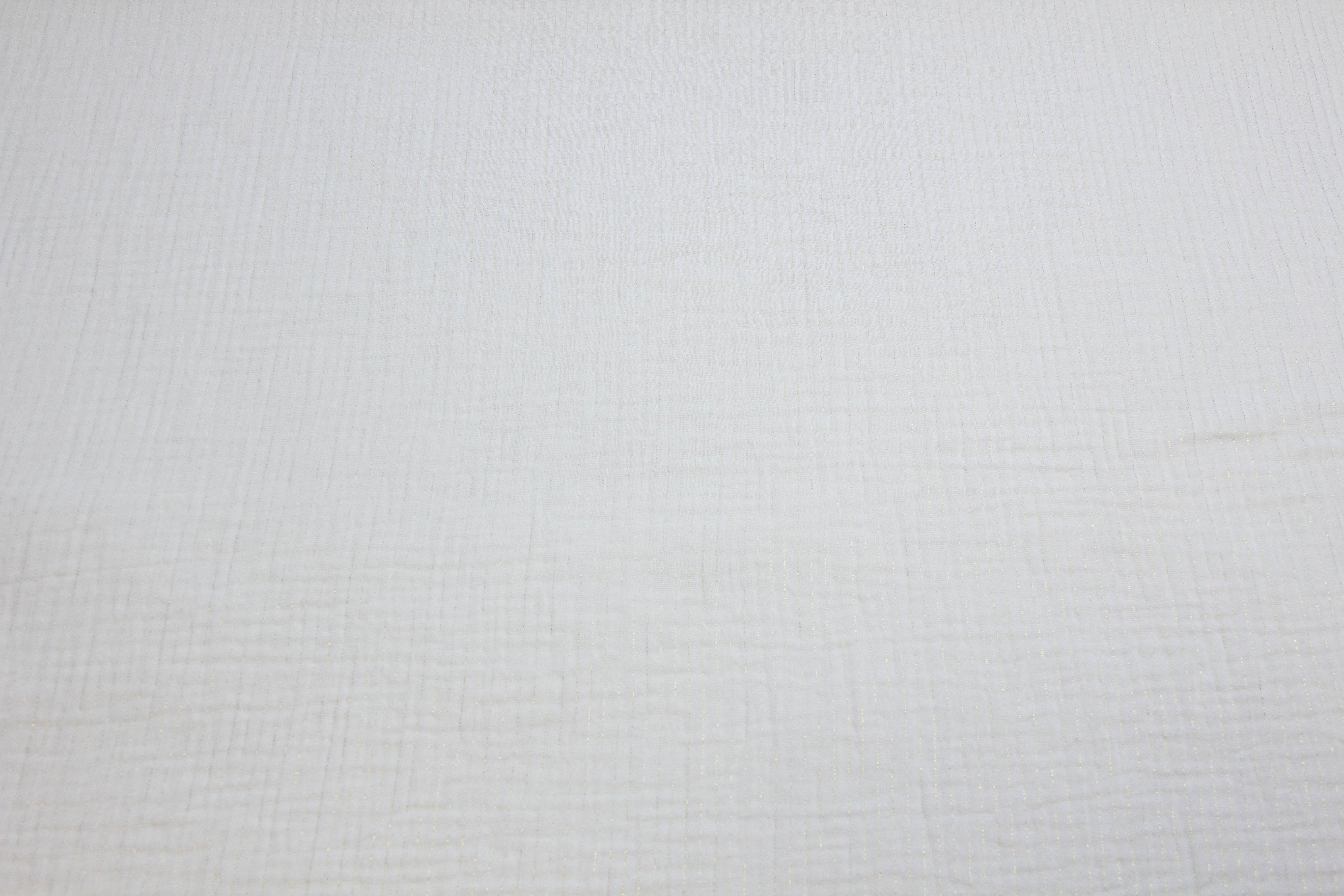 0,5 m Musselin, Double Gauze, ecru, mit goldenen Streifen