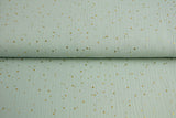 0,5 m Musselin, Double Gauze, Baumwollstoff, mint, hellmint, mit goldenen Punkten