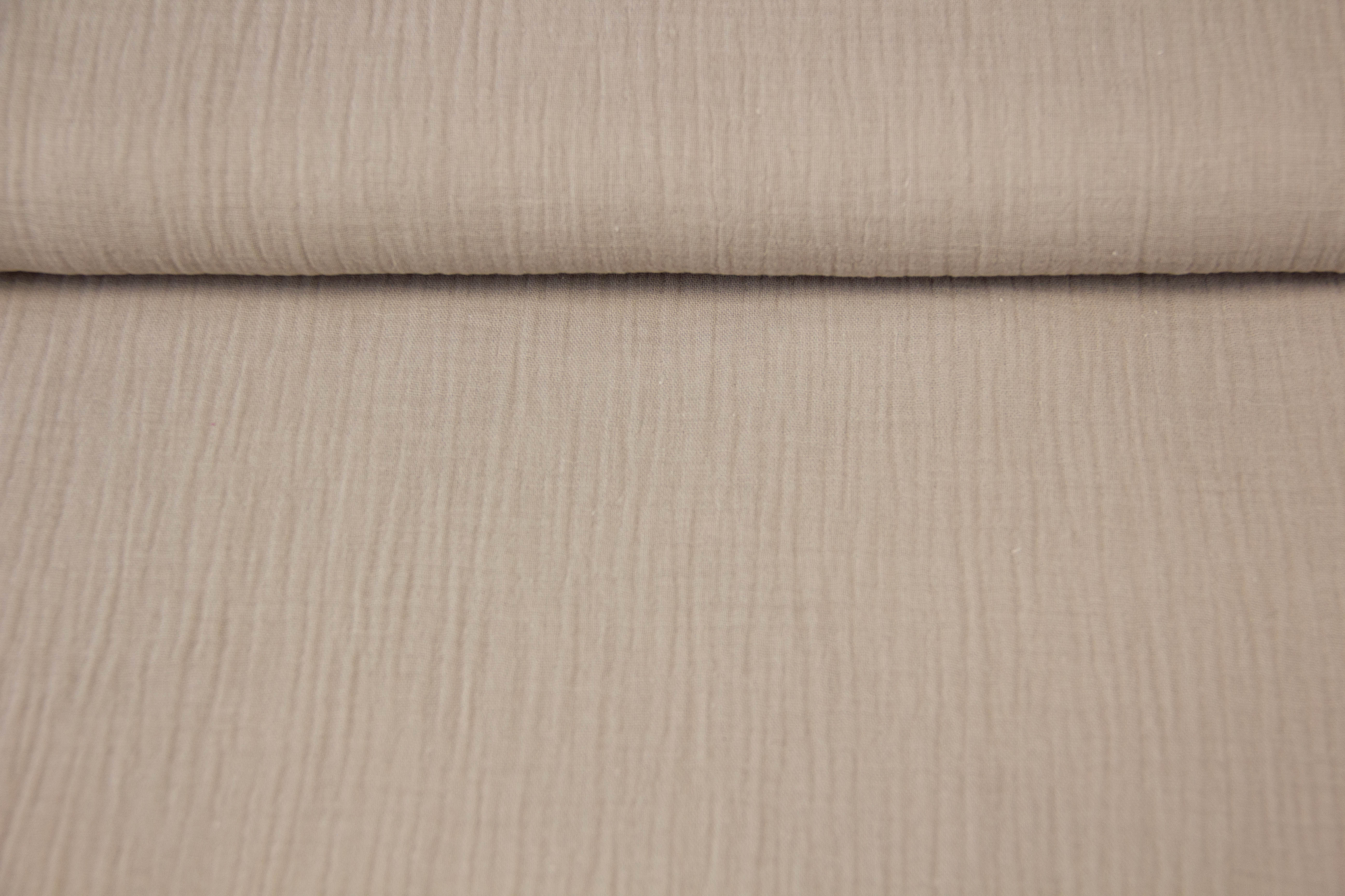 Musselin, Double Gauze, taupe, 0,5 m
