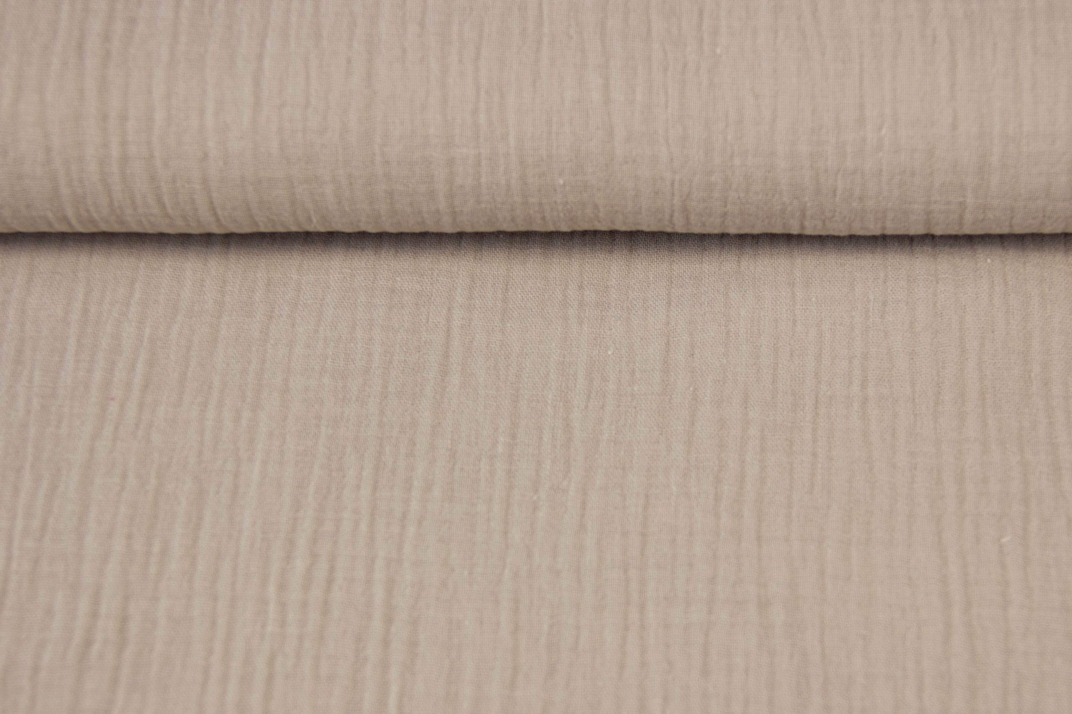 Musselin, Double Gauze, taupe, 0,5 m