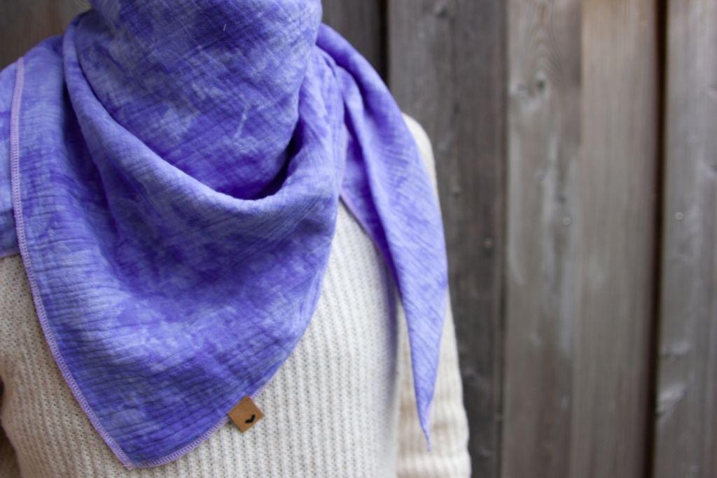 Restmenge 80 cm Musselin, Batik, blau