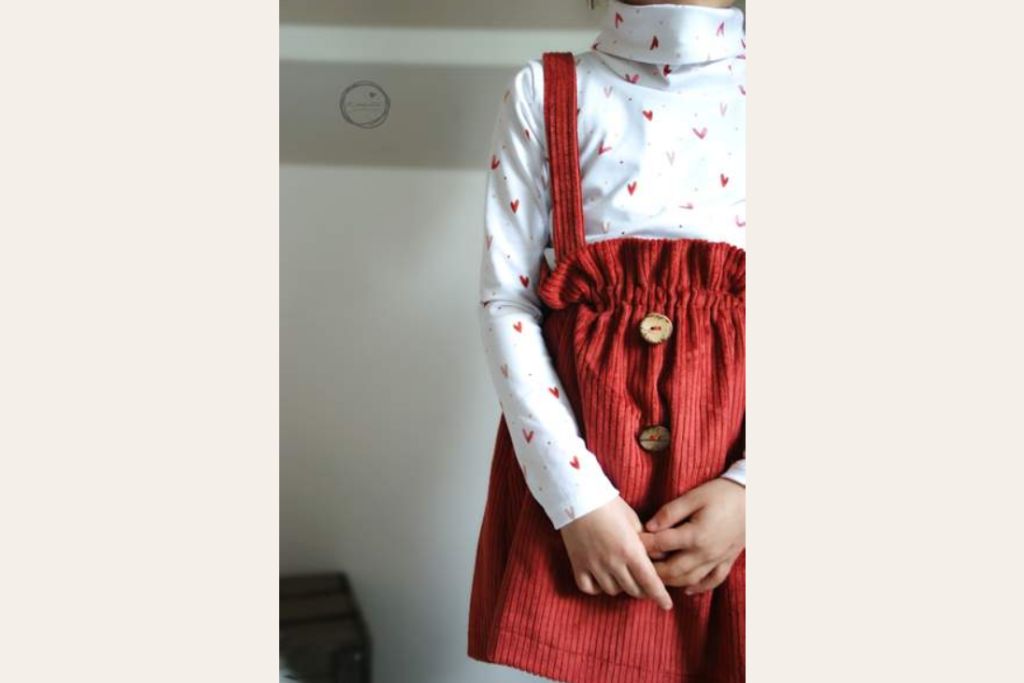 Papierschnittmuster "Paperbag-Rock und Latzkleid" von Lybstes (Gr. 68-128)