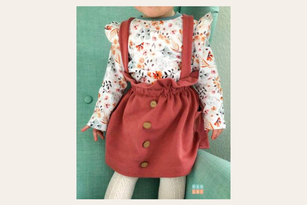 Papierschnittmuster "Paperbag-Rock und Latzkleid" von Lybstes (Gr. 68-128)