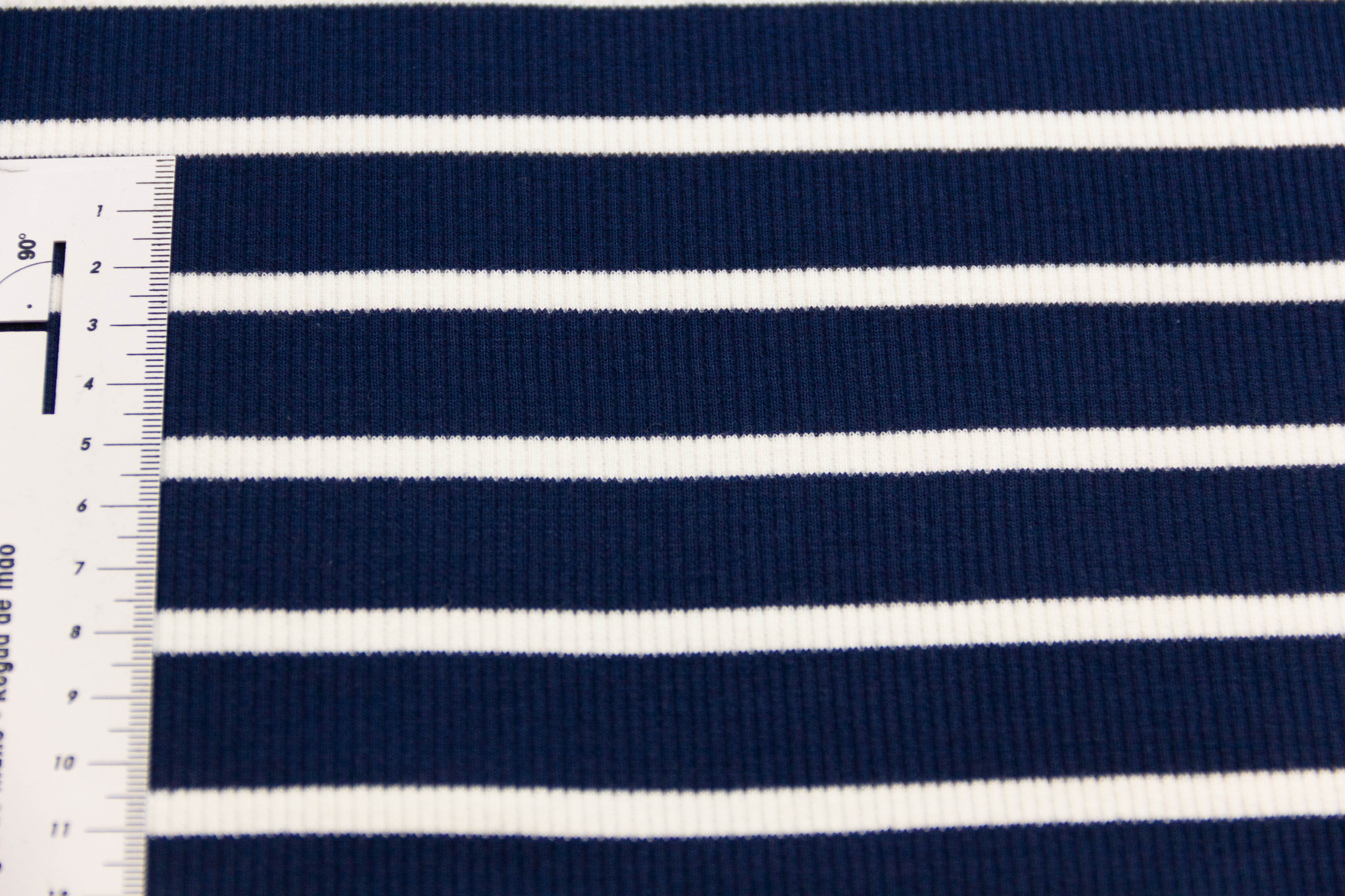 Rib Jersey, Rippenjersey gestreift, marine, weiß, 0,5 m