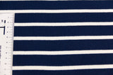 Rib Jersey, Rippenjersey gestreift, marine, weiß, 0,5 m